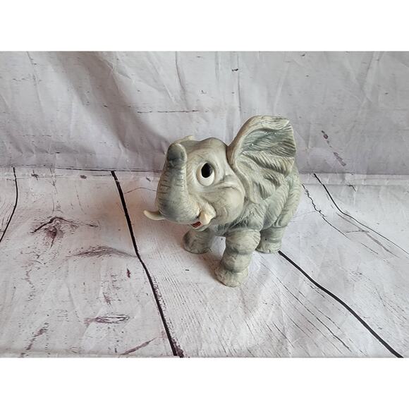 Vintage Andrea By Sadek Bright Big Eyed Sweet Baby Elephant Figurine 5in READ - Picture 1 of 10
